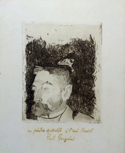 &39;Au Poete Synthetiste ..&39;，Stephame Mallarme的肖像（1848-1903） 作者 保罗·高更